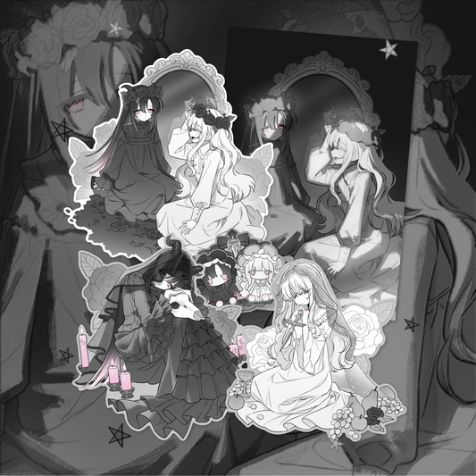 qzzling - black magic die cut sticker set