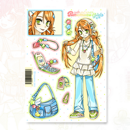 panamona girls - colorful beads sticker