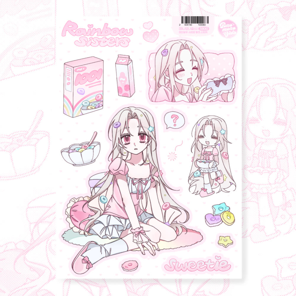 panamona girls - rainbow cereal pink sticker