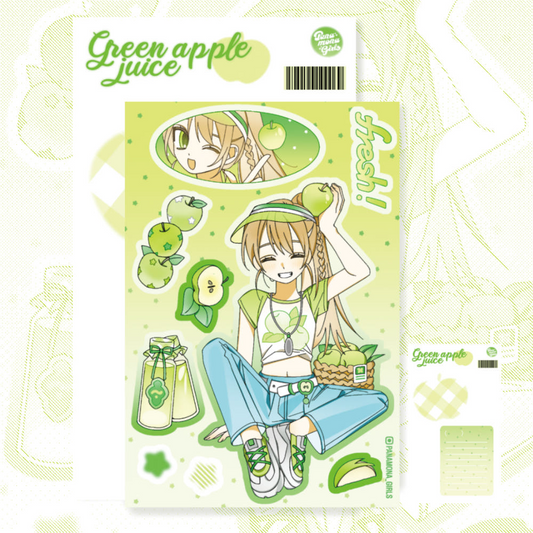 panamona girls - mini green apple sticker