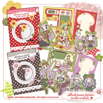 invader darling - mushroom fairy die cut sticker