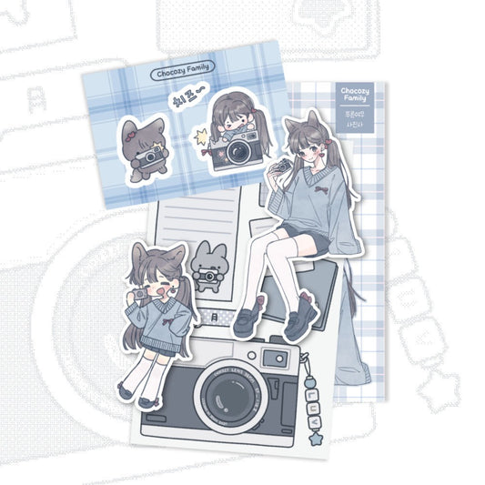 chocozy_family - blue fox photographer sticker