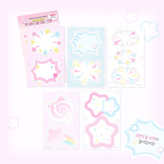 snooze kittens - popping candy memo sticker sheet