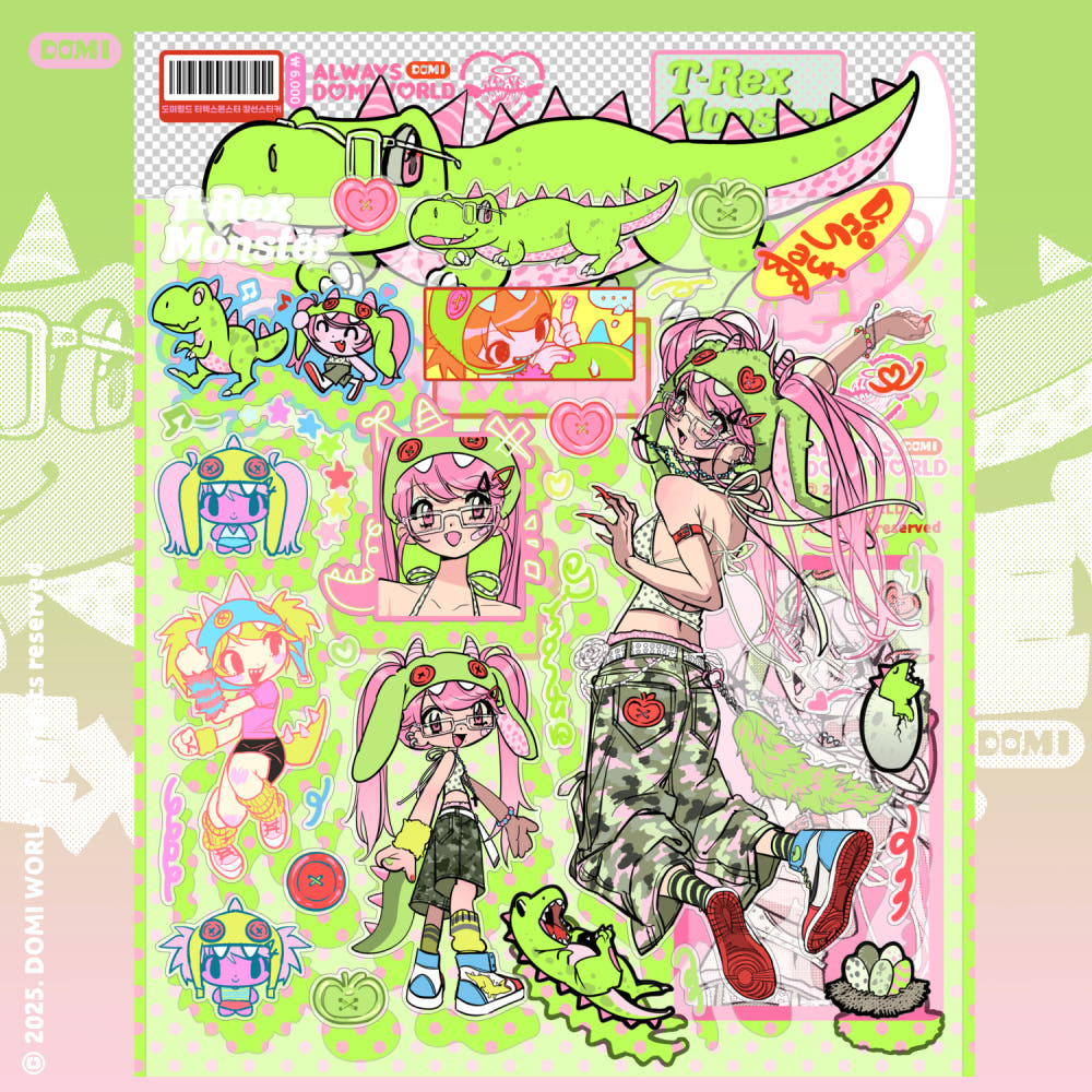 Domi world - t-rex monster sticker