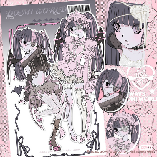 Domi world - Ribbon devil die cut sticker
