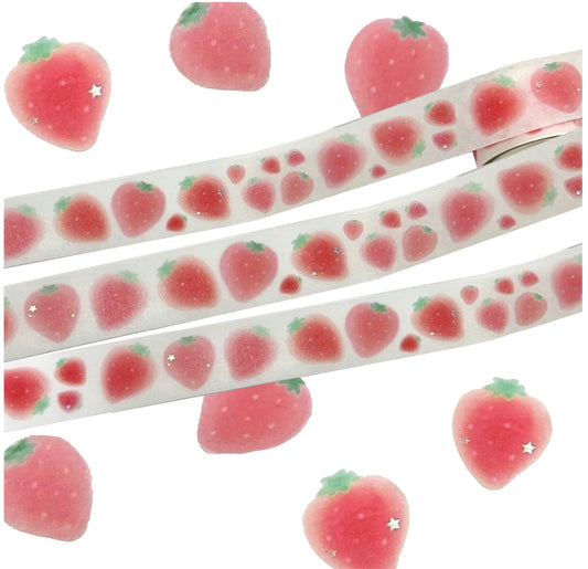 ♡ Hoonzzi - Red Strawberry Kiss Cut Masking Tape