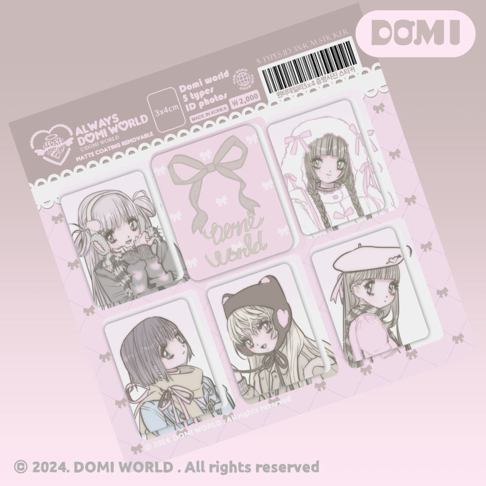 Domi world - winter daily id photo sticker