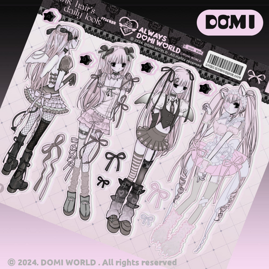Domi world - pink hair sticker