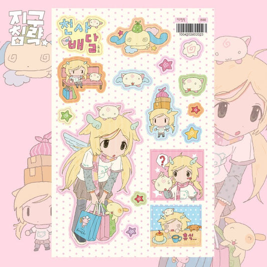Earth Attack - angel delivery Sticker