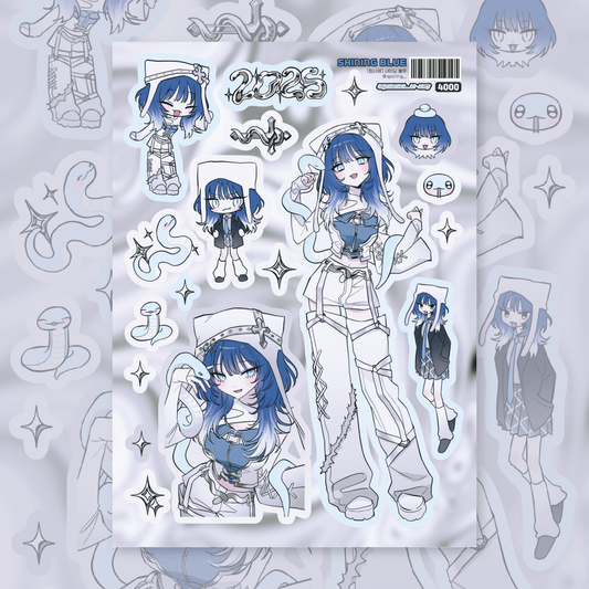 qzzling - shining blue sticker