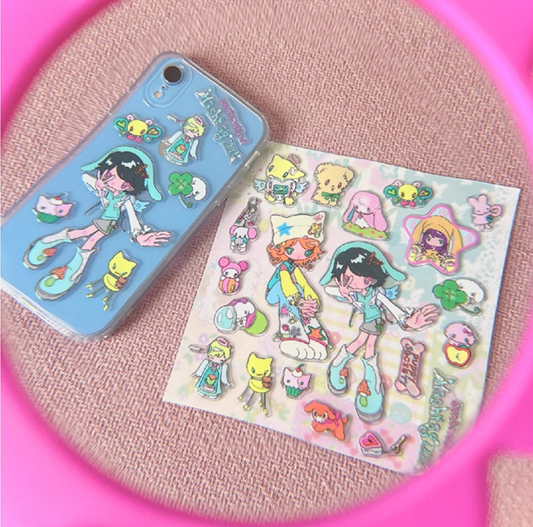 Sunonebird x Hashtag DDD y2k dopamine epoxy sticker