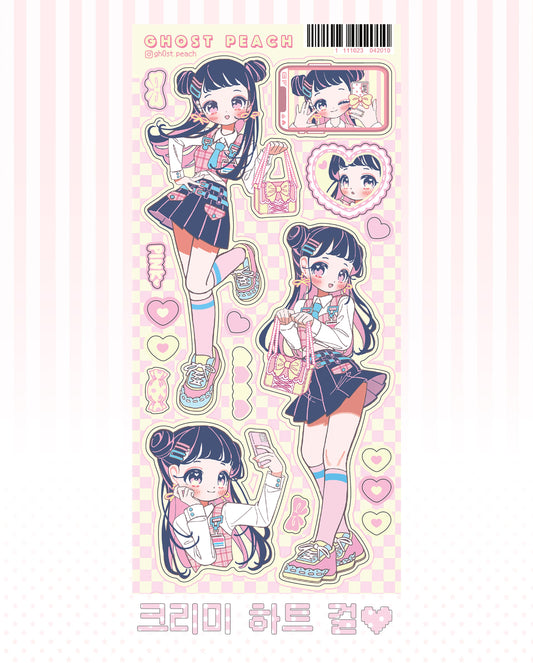 ghost peach - creamy love girl sticker