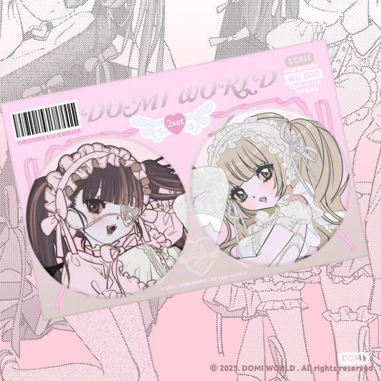Domi world - Ribbon angel devil pin button