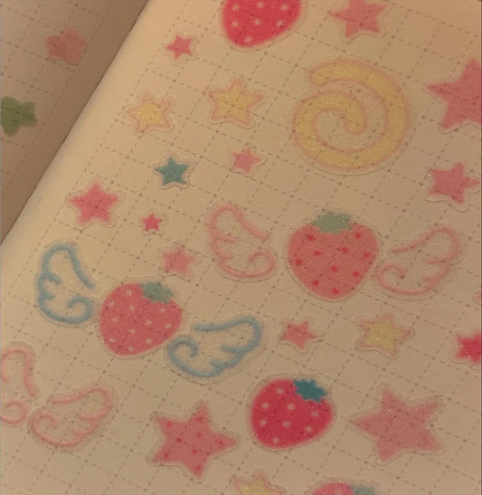 ♡ Hoonzzi - Strawberry Wings Kiss Cut Masking Tape
