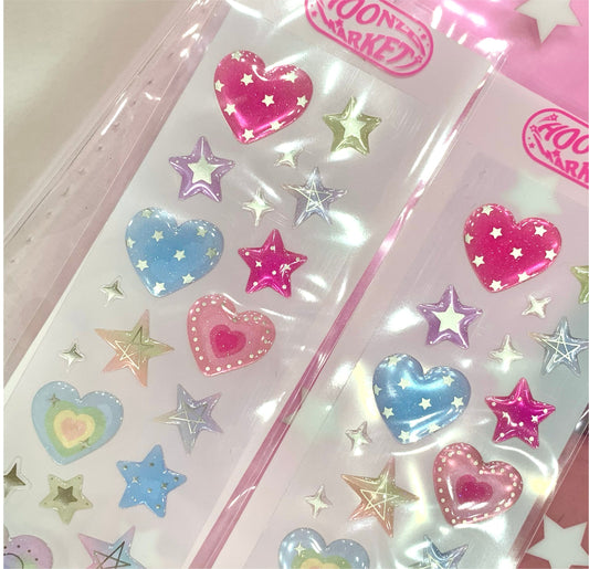 ♡ Hoonzzi - Lovely Heart Beam Epoxy Sticker
