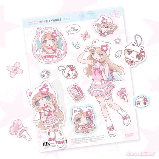 snooze kittens - high teen girls sticker