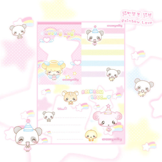 creamy milky - rainbow love memo pad