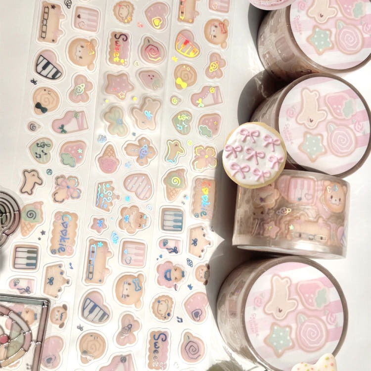 Seolkee Illust - icing cookie 30mm transparent kisscut tape