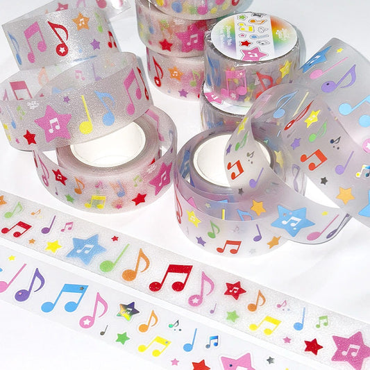 Blackletter - rainbow music note hologram kisscut tape