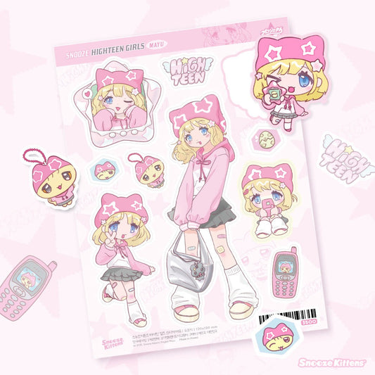 snooze kittens - high teen girls sticker