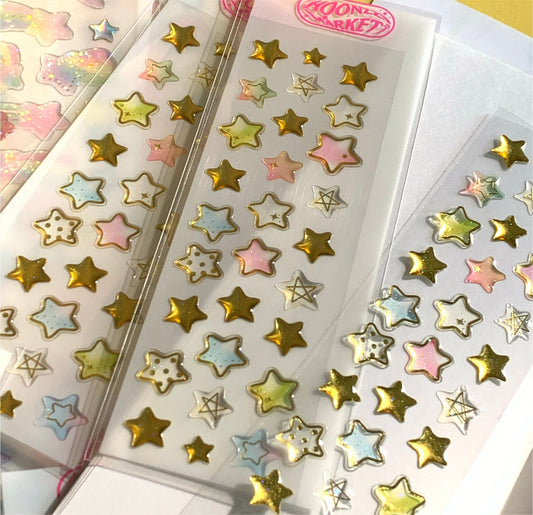 ♡ Hoonzzi - Night Gold Star Epoxy Sticker