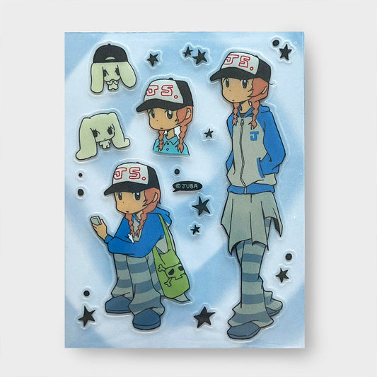 JUBA - Girl in a Hat Transparent Removable Sticker