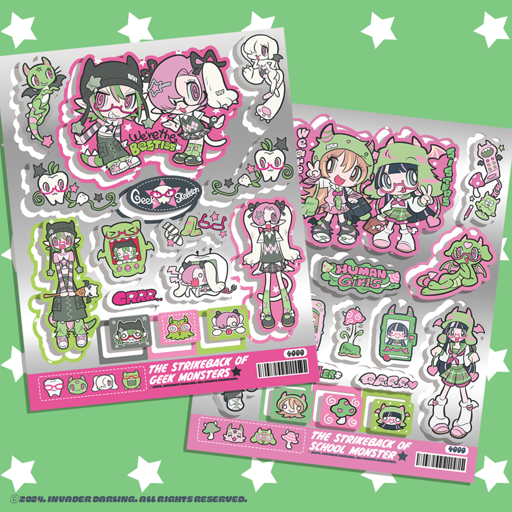 invader darling - the strikeback girls sticker