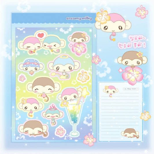 creamy milky - aloha monkey oongi sticker