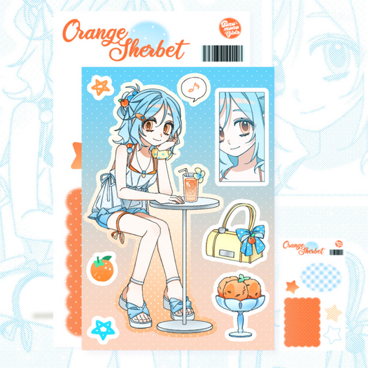 panamona girls - mini orange sticker