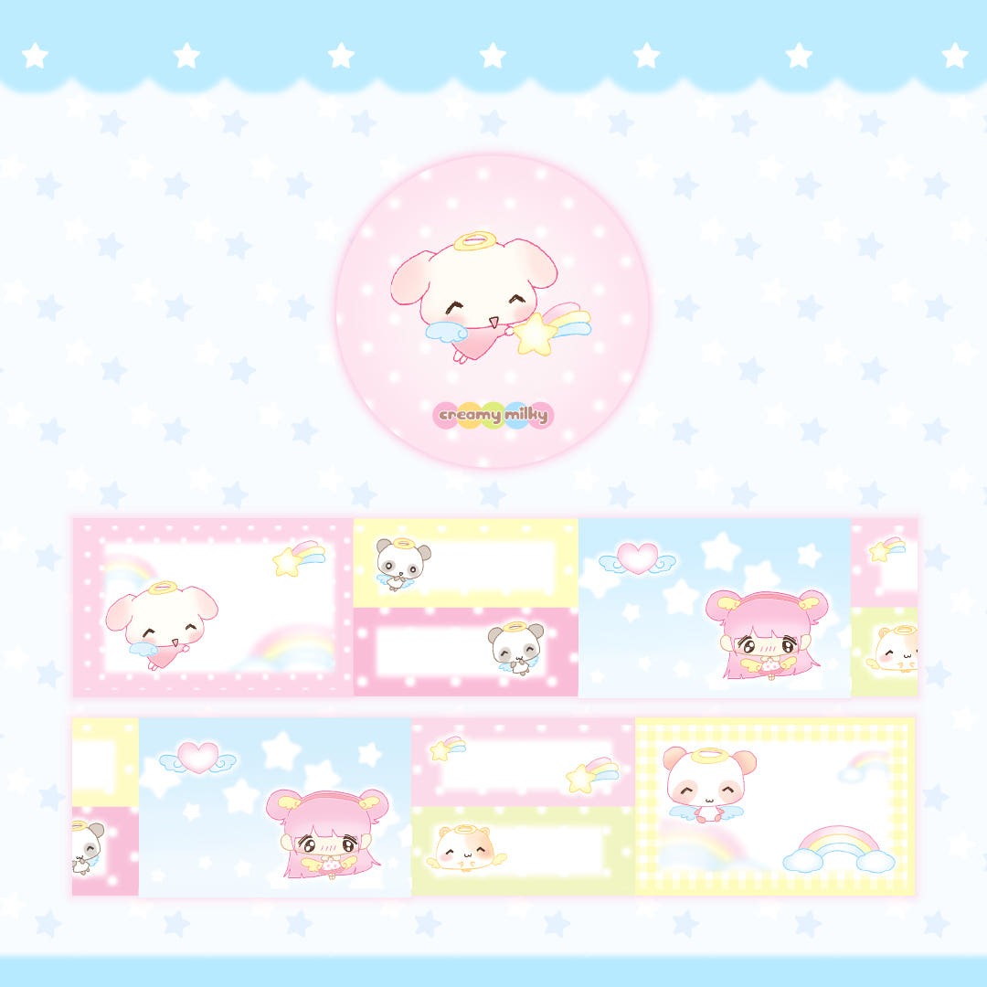creamy milky - twinkle angel paper kiss cut tape