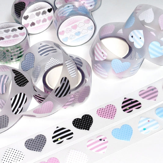 Blackletter - stripe dot heart kisscut tape
