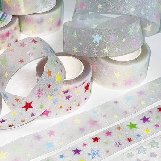 Blackletter - basic star hologram kisscut tape