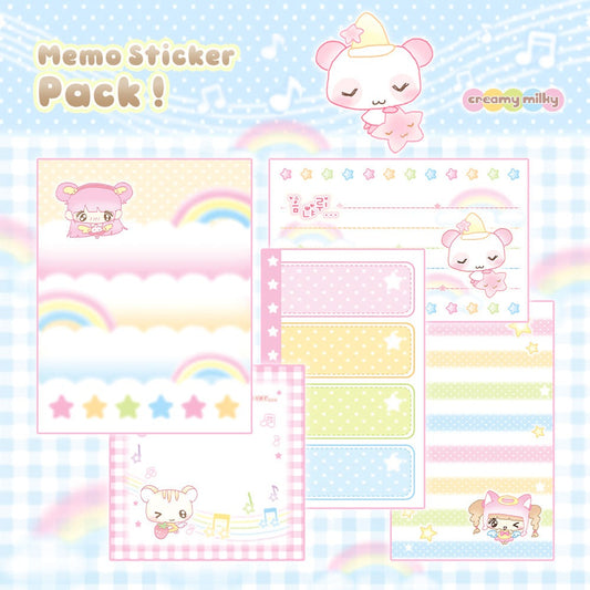 creamy milky - rainbow memo sheet sticker pack