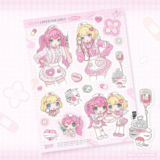 snooze kittens - love girls sticker