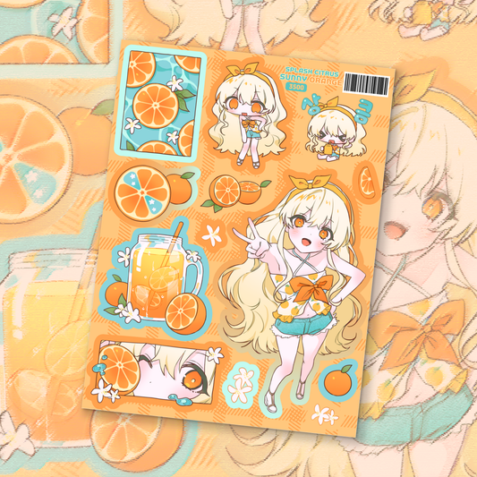 qzzling - splash citrus sunny orange sticker