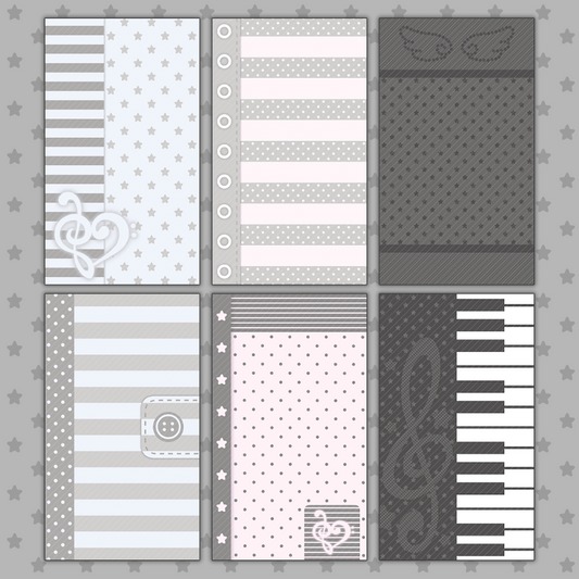 sinekeem - black and white backgroun memo sheet sticker