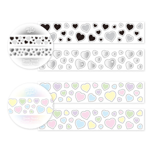 Blackletter - basic heart kisscut tape