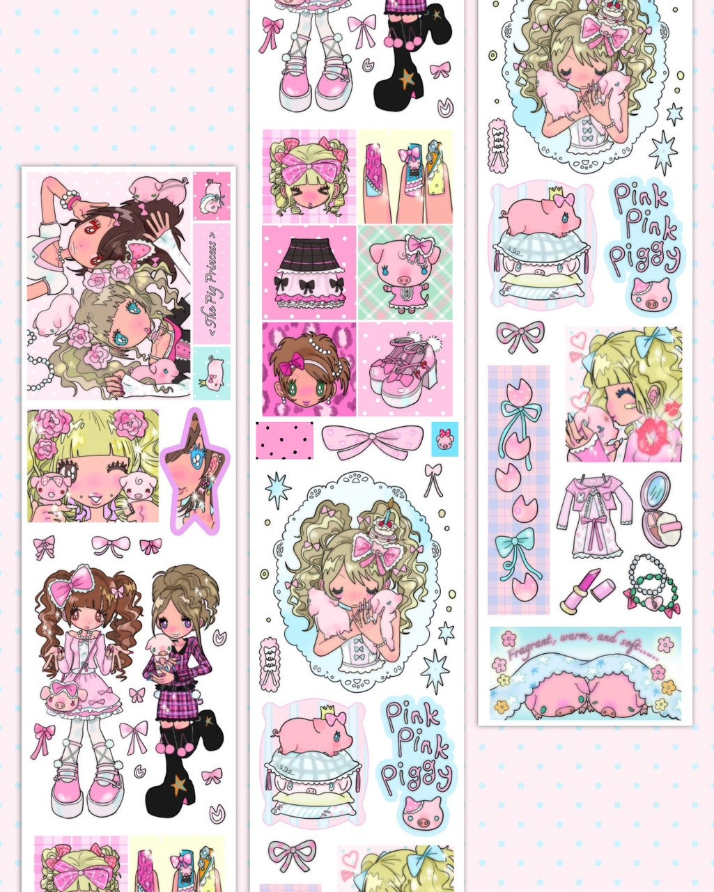 ♡ Sunonebird - The Pig Princess Roll Sticker Kiss Cut