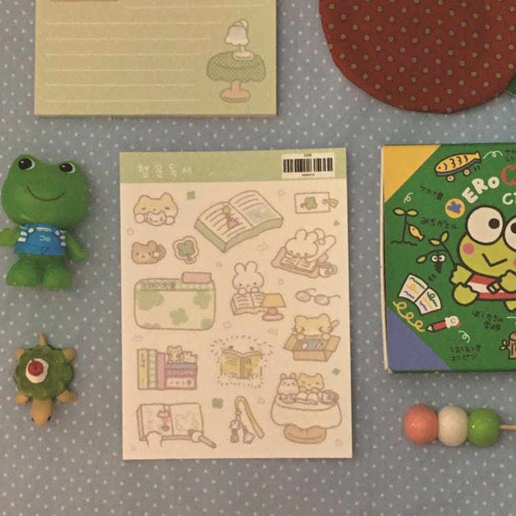 munyu - lucky reading sticker sheet