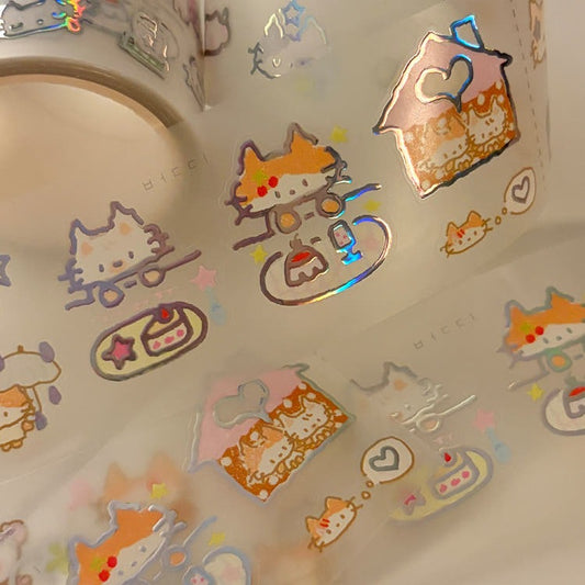 Berddi - I Love 3D Hologram Silver Kiss Cut Sticker
