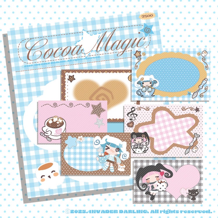 invader darling - cocoa magic memo sheet sticker