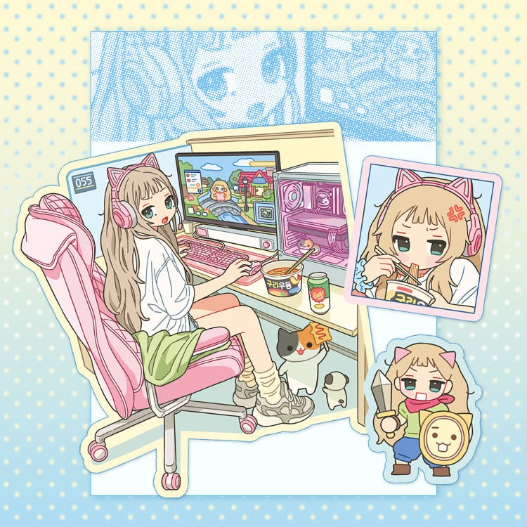 Guriming - PC life die cut sticker