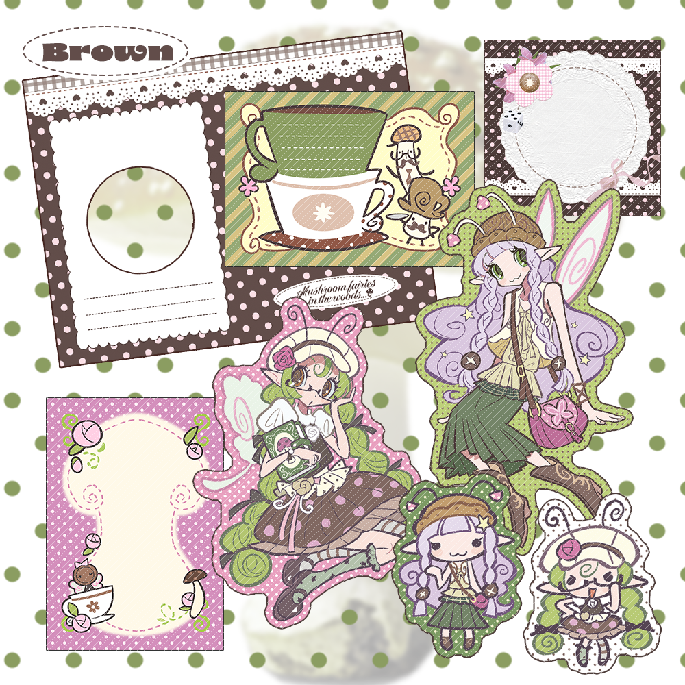 invader darling - mushroom fairy die cut sticker