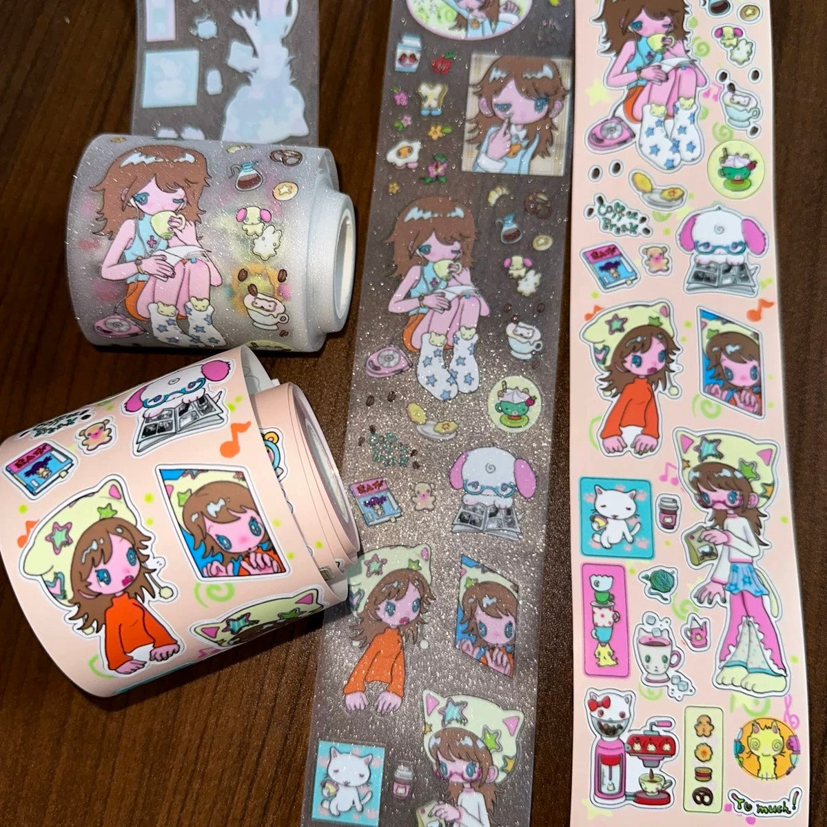 Accio Shop - Coffee break roll sticker kiss cut tape