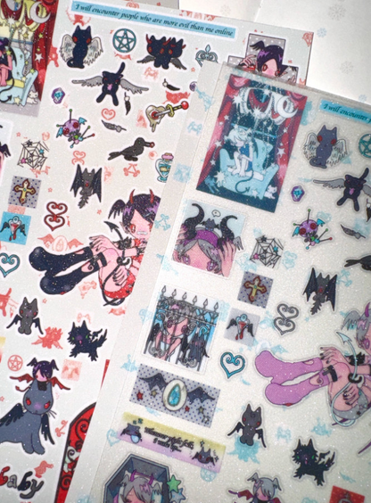 Sunonebird x Tiantian com devil cat mint sticker