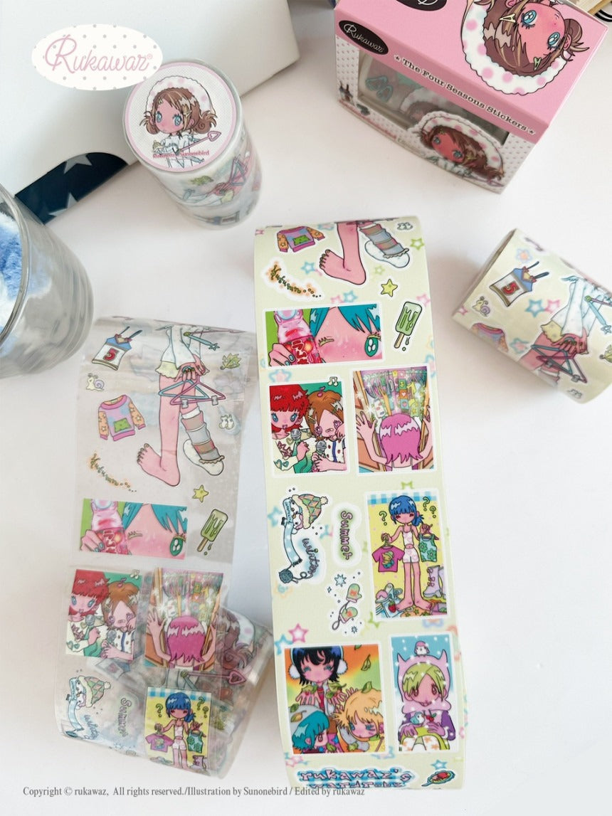 Rukawaz - The four seasons roll sticker kiss cut tape
