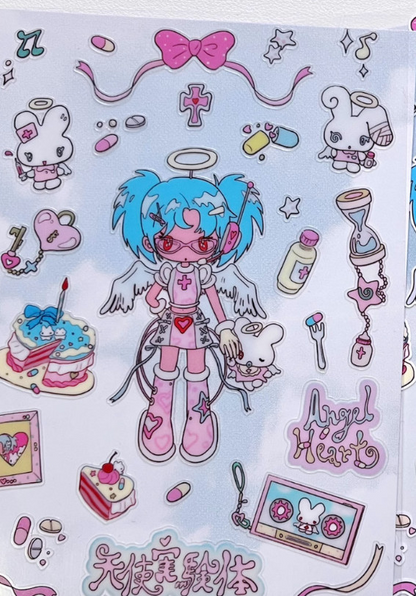 Sunonebird x Tiantian com angel heart sticker