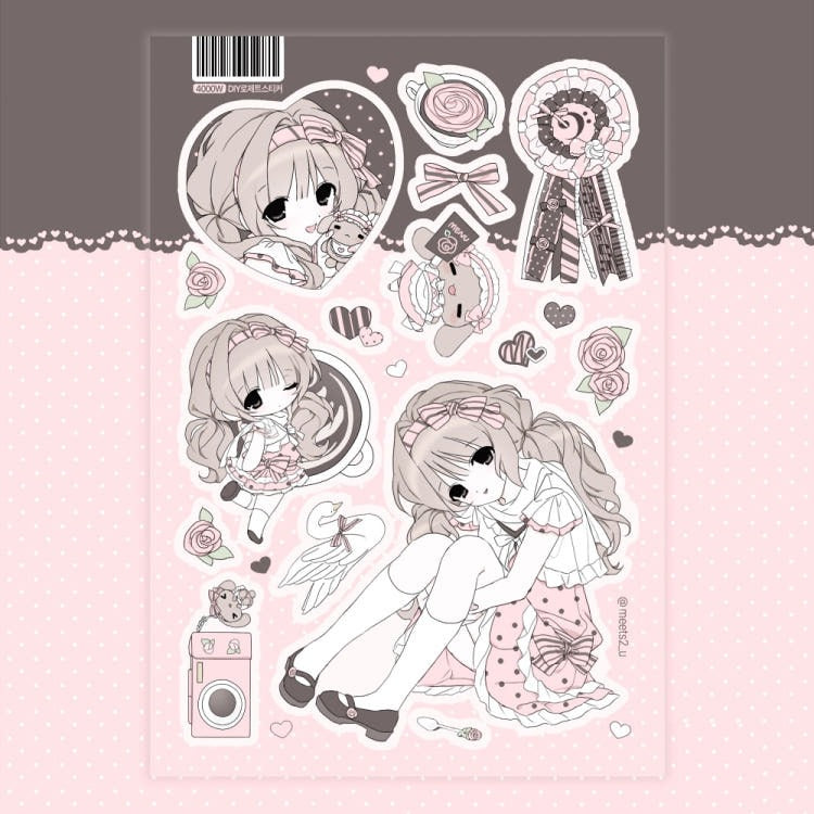 meetsu - DIY rosette pink sticker