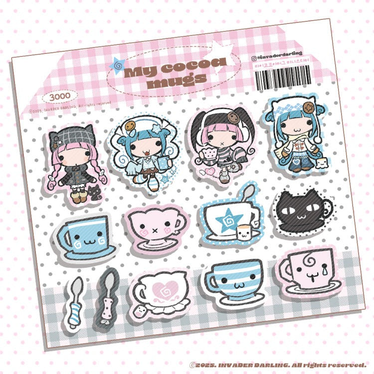 invader darling - my cocoa mug mini sticker