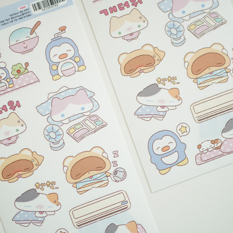 fluffyboo - hot day sheet sticker